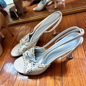 Fashion Nova White Slingback Heels